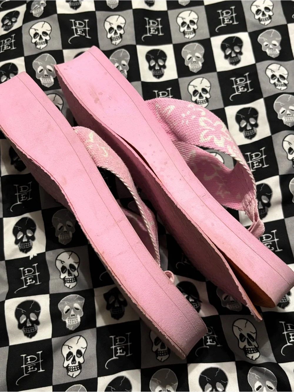 Y2K Nomad Pink Platform Flipflops